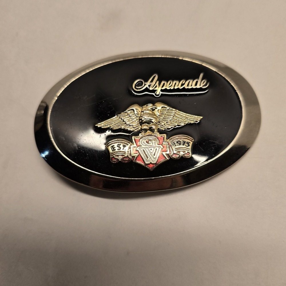 Vintage Honda Goldwing Aspencade‎ Belt Buckle Silver Black Enamel GW Est 1975